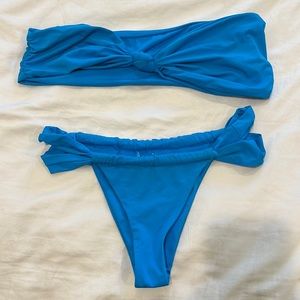 stone fox solid lele bikini top and bottom